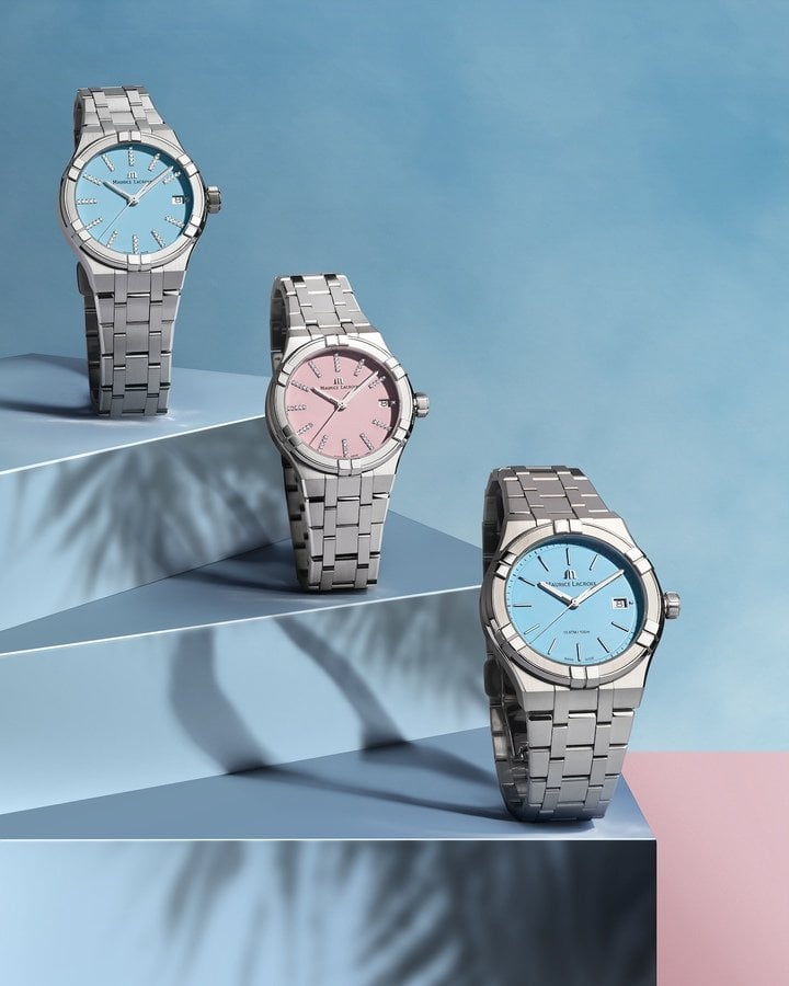 The Aikon is also available in colourful quartz versions, reflecting the brand's commitment to remaining accessible.