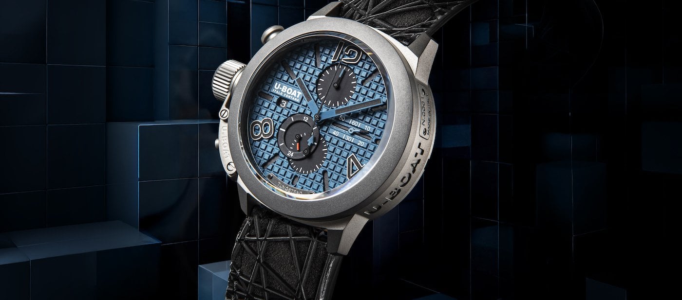 U-Boat Classico Chrono adds a 45 Titanium Tungsten with a waffle dial