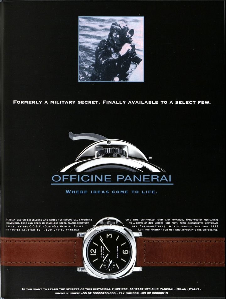 Annonce Panerai de 1999