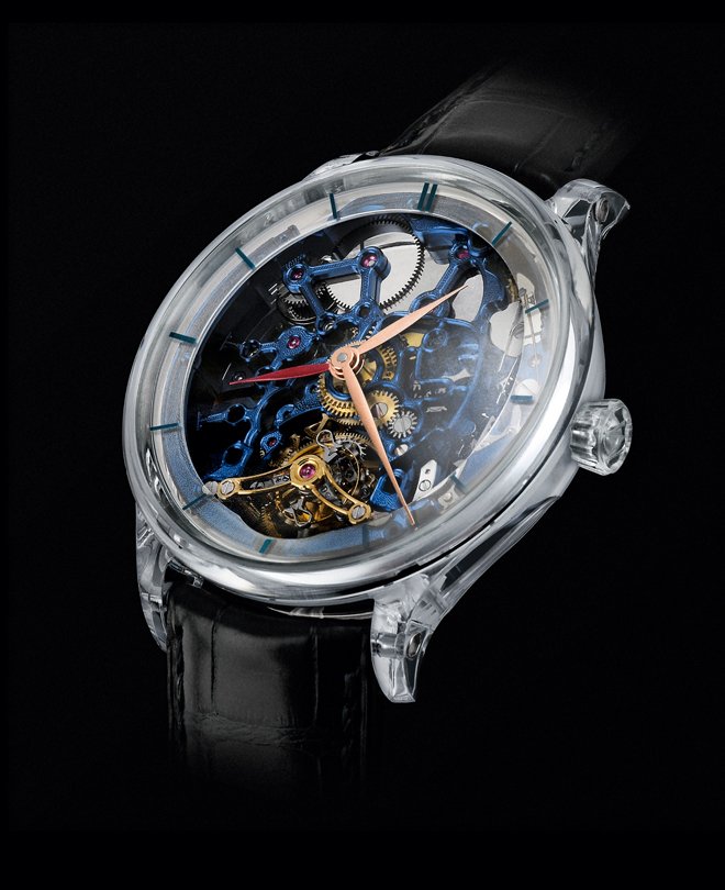 VENTURER TOURBILLON DUAL TIME SAPPHIRE BLUE SKELETON by H. Moser & Cie