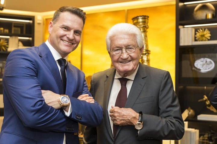 Sascha Moeri and Jörg G. Bucherer: the brand, founded in 1888, is one of the few family-owned Swiss watch manufacturers to have been run by the founding family continuously to this day.