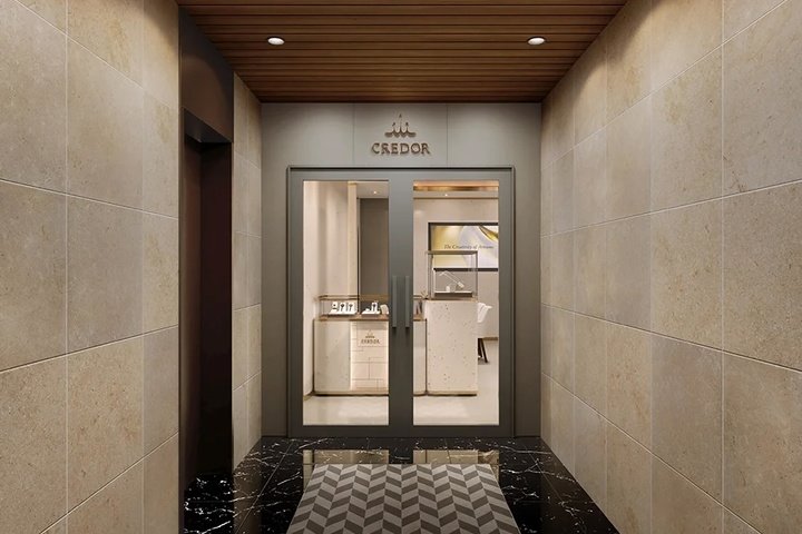 Situated on Kyoto's iconic Shijo Street, this newly opened salon is the first location worldwide to unveil Credor's reimagined store design, introduced in 2025.