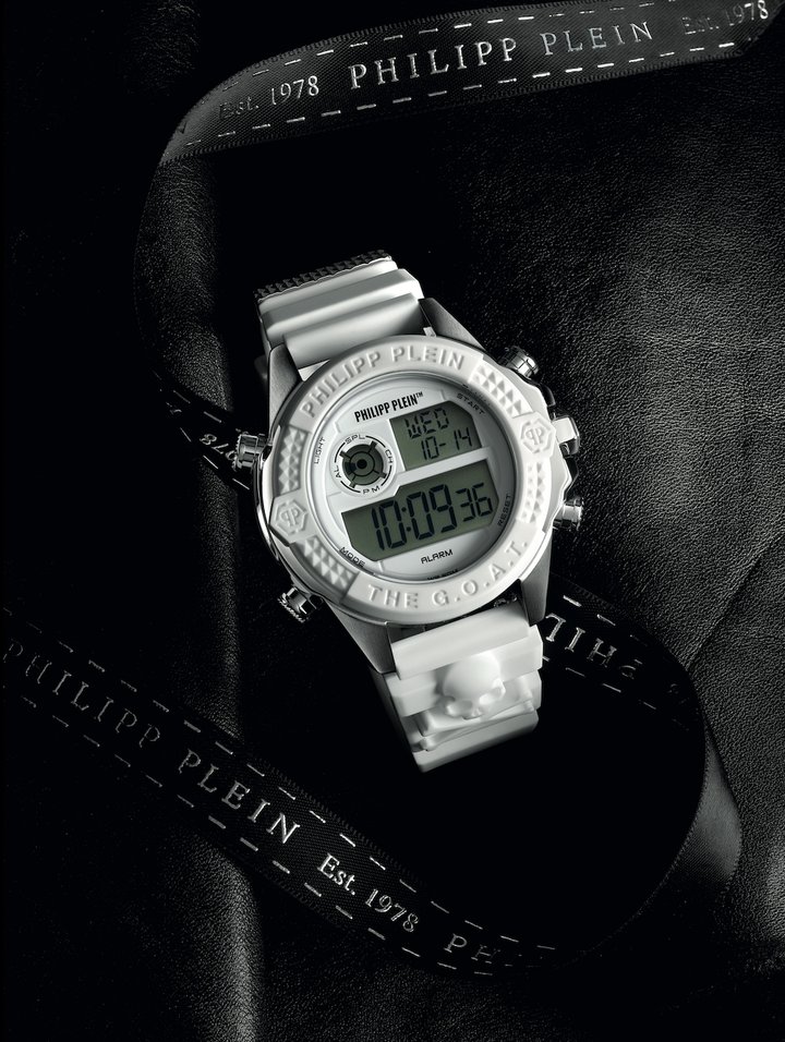 The G.O.A.T. aka the “Greatest Of All Time” features a multifunction digital display. It is adorned by the designer's $kullbones symbol.