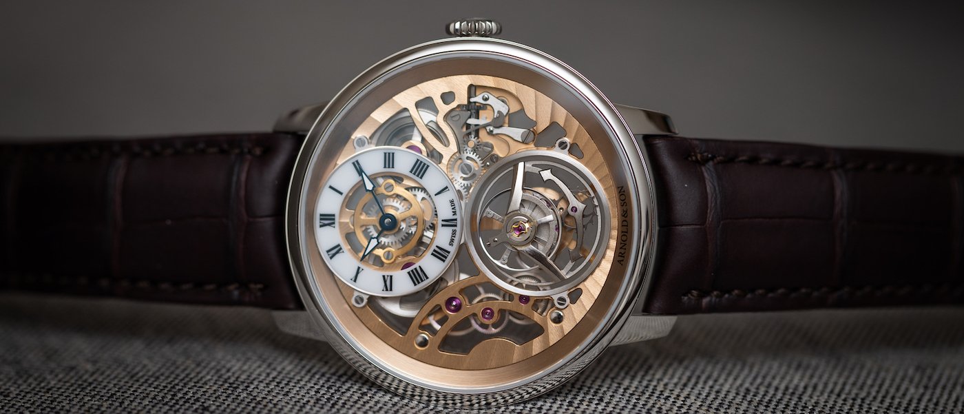 Arnold & Son Ultrathin Tourbillon Skeleton in red gold and platinum