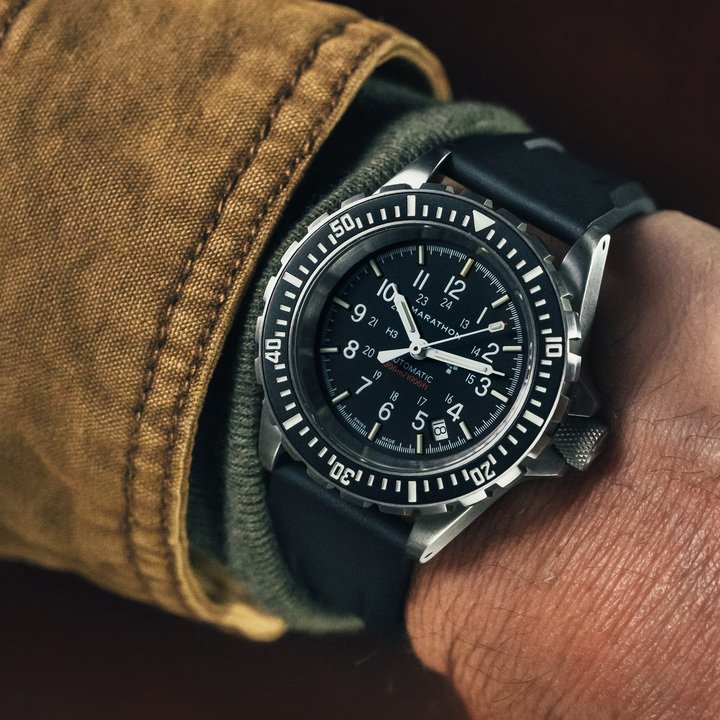 Marathon offers three signature collections to the public: the diver's SAR with its flagship model GSAR, the pilot's Navigator, and the General Purpose. Prices range from 0 to 00 USD.