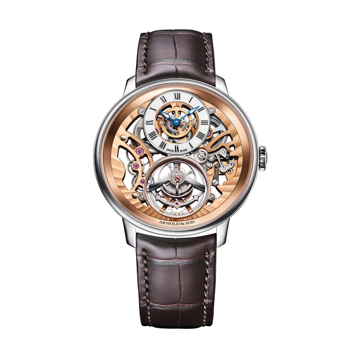 Arnold & Son Ultrathin Tourbillon Skeleton in red gold and platinum