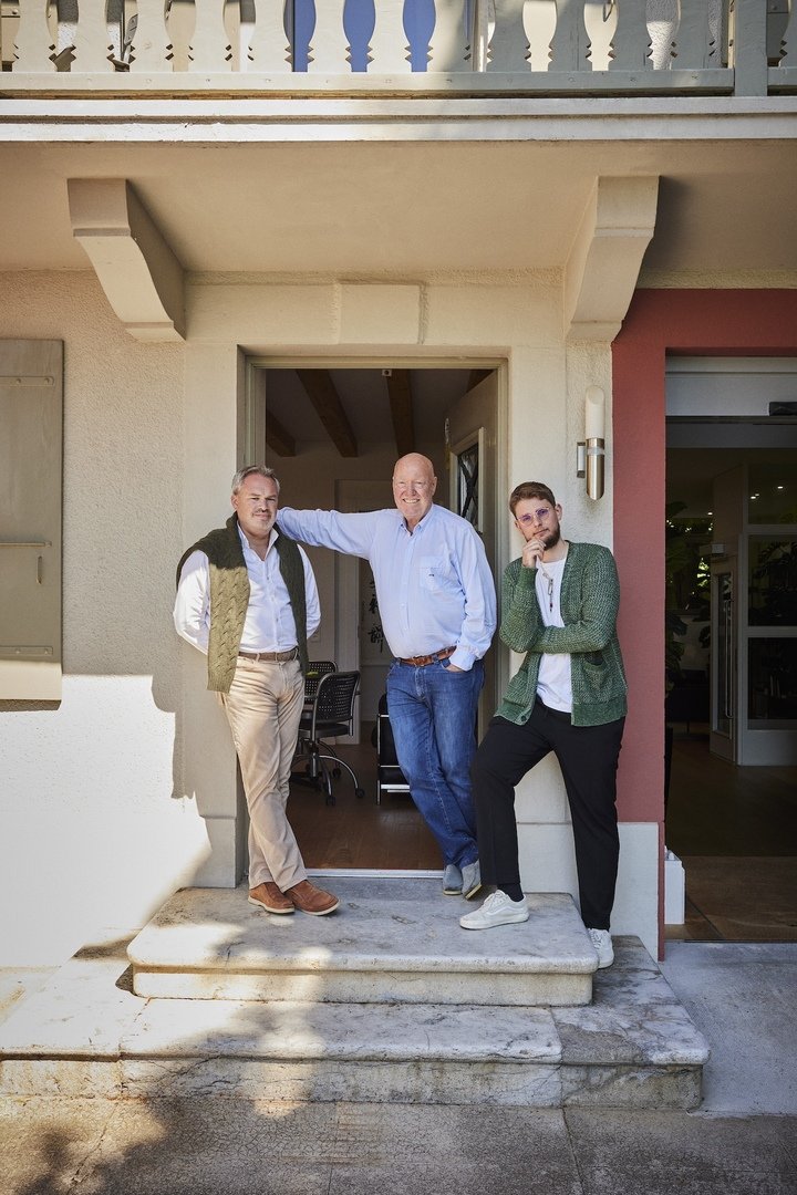 James Marks, Jean-Claude & Pierre Biver at the Atelier in Givrins