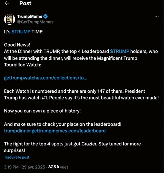 “It's $TRUMP TIME” Really?