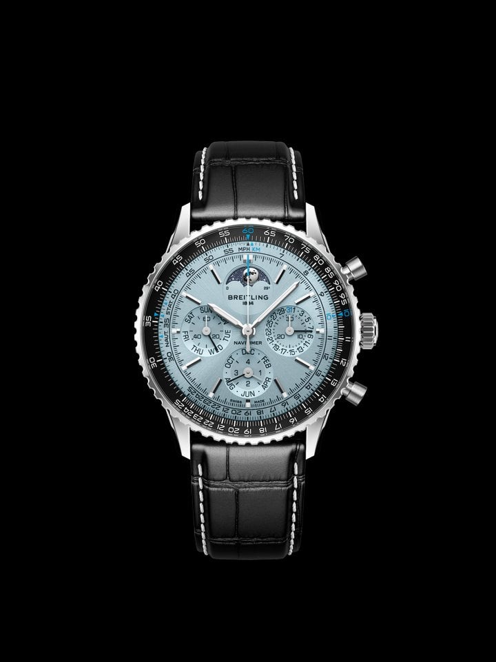 Breitling's new ice-blue Navitimer B19 perpetual calendar chronograph