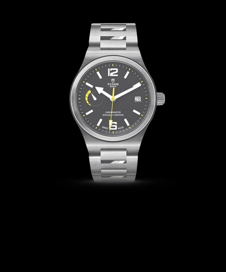 The Tudor North Flag, the first model equipped with a Kenissi calibre, introduced at Baselworld in 2015.