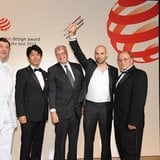 Ventura CEO Pierre Nobs, third from left, and designer Simon Nusslein, second right, with their red dot design “Best of the Best” award