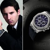 Left: Leo Messi wearing his “Royal Oak Chronograph Leo Messi” - Right: The Limited Edition Royal Oak