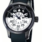 Fortis 672.18.11 K B-42 Black Cockpit GMT (Natural Rubber Strap)