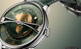 Arnold & Son presents the Globetrotter 42 Steel in Strand Blue & Greenwich Green